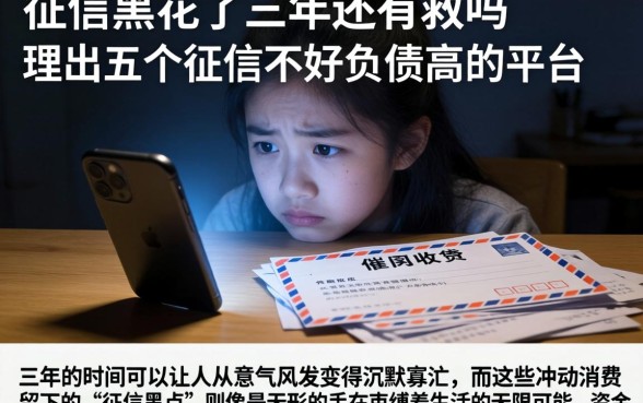 征信黑花了三年还有救吗，理出五个征信不好负债高的平台