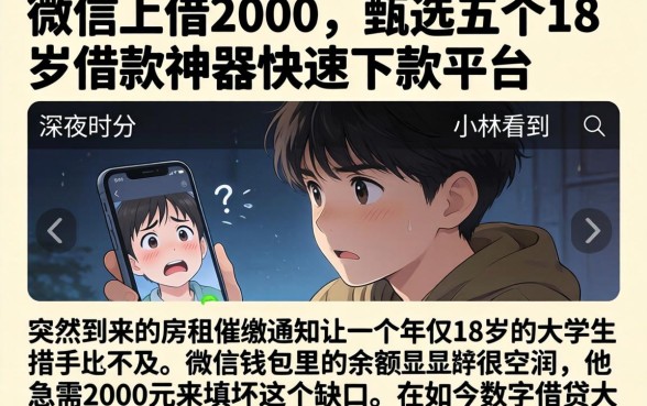 微信上借2000，甄选五个18岁借款神器快速下款平台