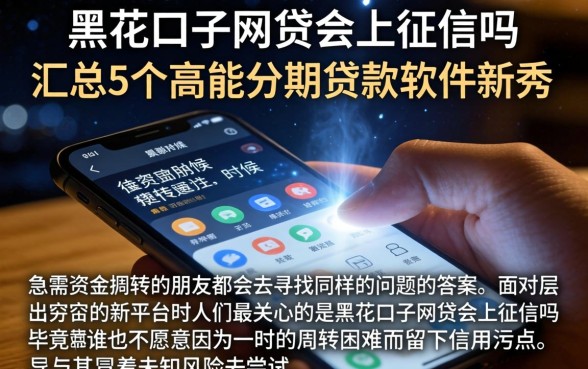 黑花口子网贷会上征信吗，汇总5个高能分期贷款软件新秀