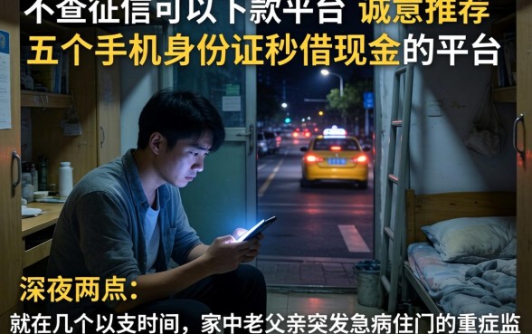 不查征信可以下款平台，诚意推荐五个手机身份证秒借现金的平台