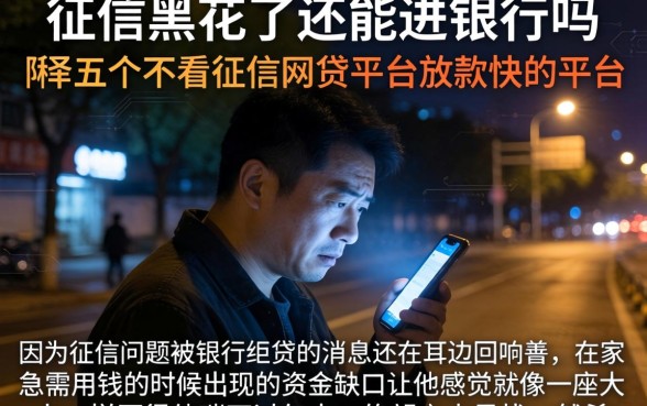 征信黑花了还能进银行吗，枚举五个不看征信网贷平台放款快的平台