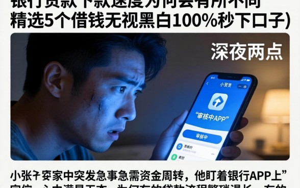 银行贷款下款速度为何会有所不同，精选5个借钱无视黑白100%秒下口子