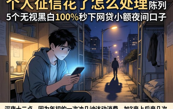 个人征信花了怎么处理，陈列5个无视黑白100%秒下网贷小额夜间口子
