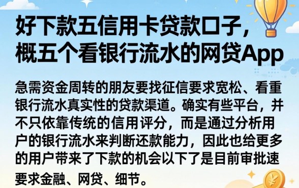 好下款的信用卡贷款口子，概括五个看银行流水的网贷app