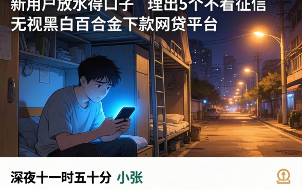 新用户放水得口子，理出5个不看征信无视黑白百分百下款网贷平台