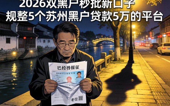 2026双黑户秒批新口子，规整5个苏州黑户贷款5万的平台