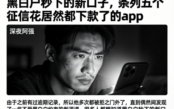 黑白户秒下的新口子，条列五个征信花居然都下款了的app