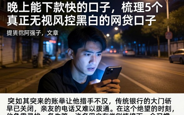 晚上能下款快的口子，梳理5个真正无视风控黑白的网贷口子