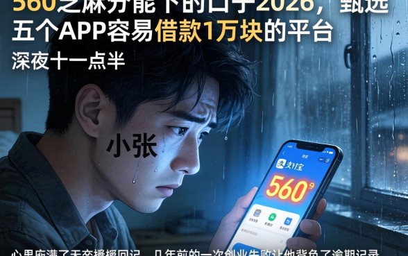 560芝麻分能下的口子2026，甄选五个APP容易借款1万块的平台