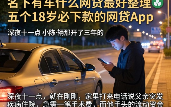 名下有车什么网贷最好，整理五个18岁必下款的网贷app