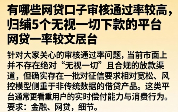 有哪些网贷口子审核通过率较高,归纳5个无视一切下款的平台