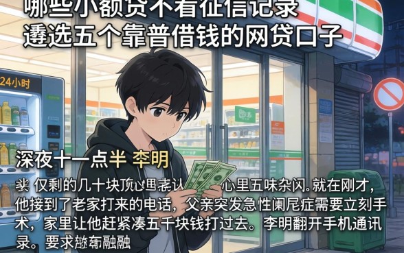 哪些小额贷不看征信记录，遴选五个靠谱借钱的网贷口子
