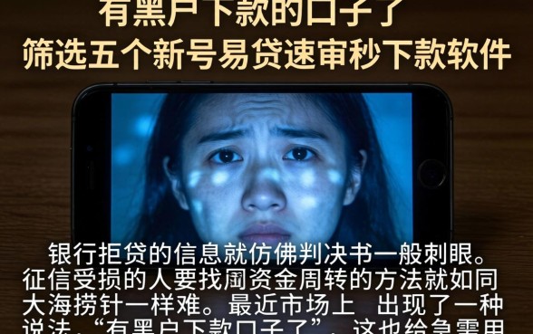 有黑户下款的口子了，筛选五个新号易贷速审秒下款软件