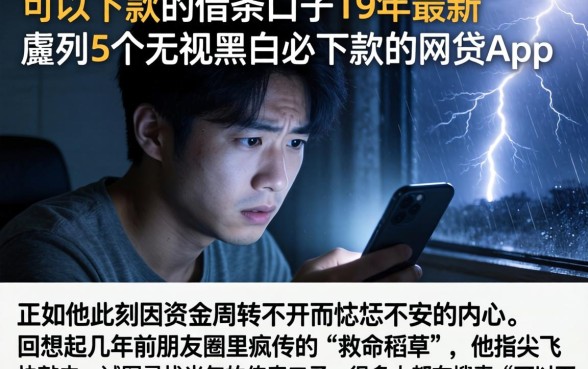 可以下款的借条口子19年最新，胪列5个无视黑白必下款的网贷app