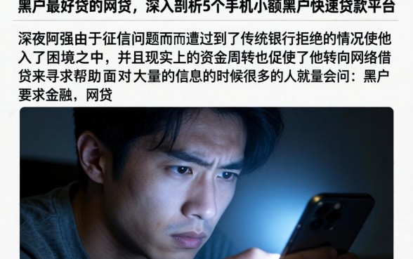 黑户最好贷的网贷，深入剖析5个手机小额黑户快速贷款平台