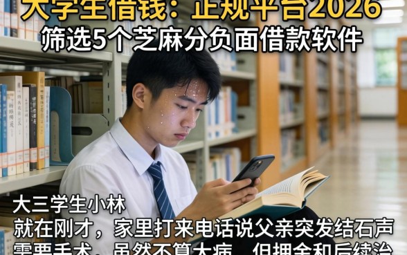 大学生借钱的正规平台2026，筛选5个芝麻分负面借款的软件