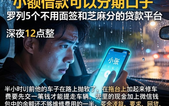小额借款可以分期的口子，罗列5个不用面签和芝麻分的贷款平台