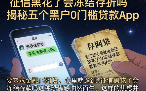 征信黑花了会冻结存折吗，揭秘五个黑户0门槛贷款app