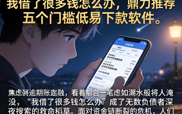 我借了很多钱怎么办，鼎力推荐五个门槛低易下款软件
