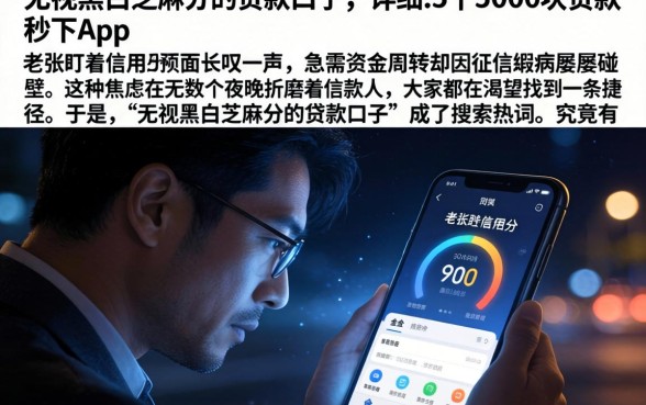 无视黑白芝麻分的贷款口子，详细阐述5个5000块贷款秒下app