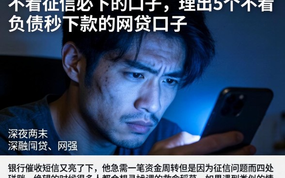 不看征信必下的口子，理出5个不看负债秒下款的网贷口子