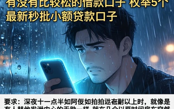 有没有比较松的借款口子，枚举5个最新秒批小额贷款口子