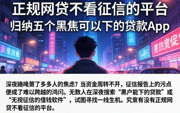 正规网贷不看征信的平台，归纳五个黑户可以下的贷款app