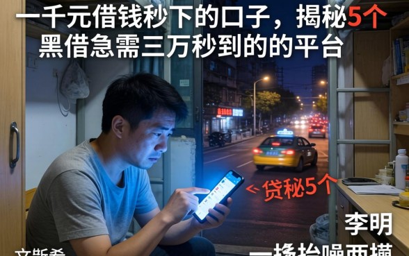 一千元借钱秒下的口子,揭秘5个黑户急需三万秒到的的平台