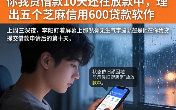 你我贷借款10天还在放款中，理出五个芝麻信用600贷款软件