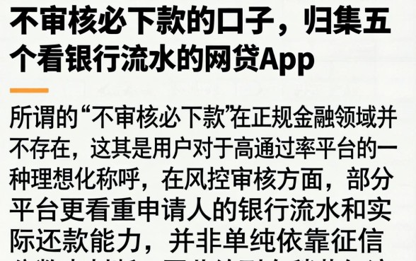 不审核必下款的口子，归集五个看银行流水的网贷app