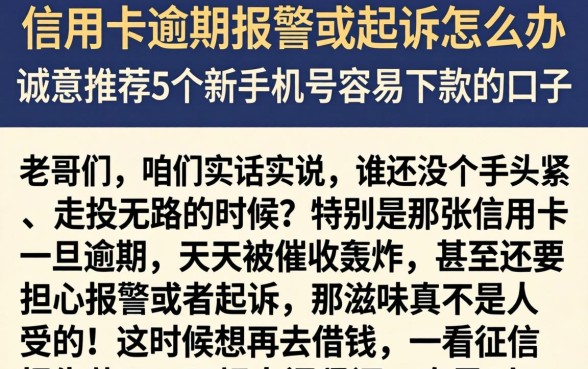 信用卡逾期报警或起诉怎么办，诚意推荐5个新手机号容易下款的口子