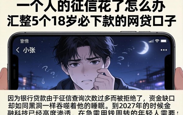 一个人的征信花了怎么办，汇整5个18岁必下款的网贷口子