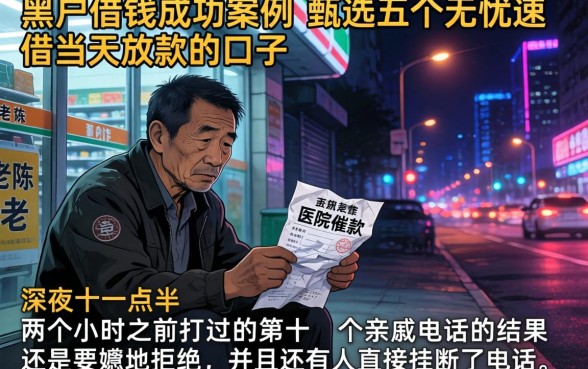 黑户借钱成功案例，甄选五个无忧速借当天放款的口子