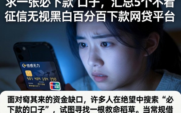 求一张必下款的口子，汇总5个不看征信无视黑白百分百下款网贷平台