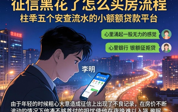 征信黑花了怎么买房流程，枚举五个不查流水的小额度贷款平台