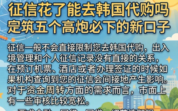 征信花了能去韩国代购吗，规整五个高炮必下的新口子