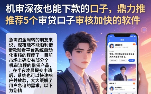 机审深夜也能下款的口子，鼎力推荐5个审贷口子审核加快的软件