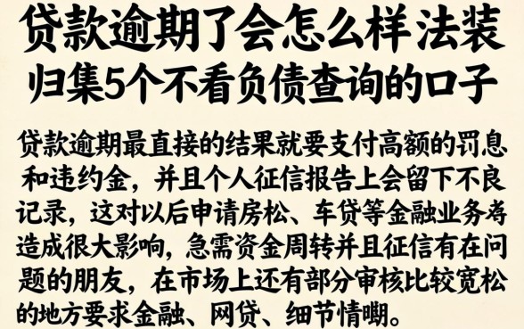 贷款逾期了会怎样，归集5个不看负债查询的口子