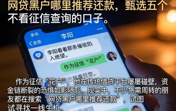 网贷黑户哪里推荐还款，甄选五个不看征信查询的口子