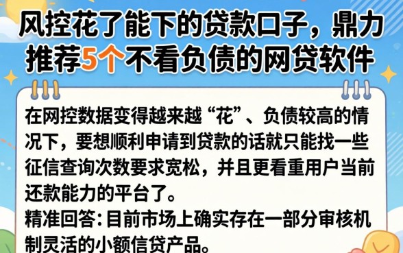风控花了能下的贷款口子，鼎力推荐5个不看负债的网贷软件