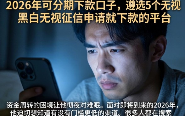 2026年可分期下款的口子，遴选5个无视黑白无视征信申请就下款的平台