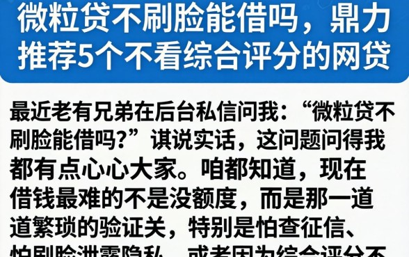 微粒贷不刷脸能借吗，鼎力推荐5个不看综合评分的网贷