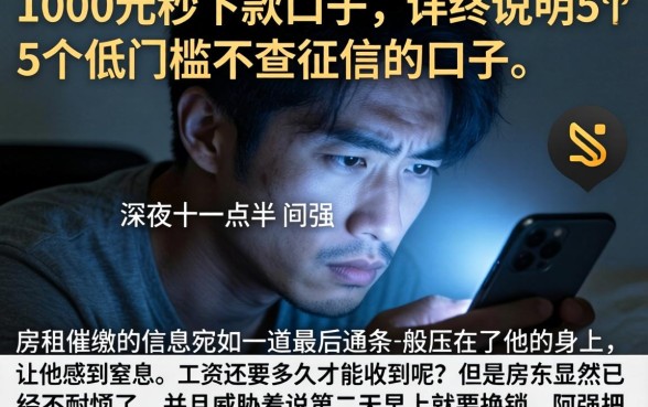 1000元秒下款的口子，详尽说明5个低门槛不查征信的口子