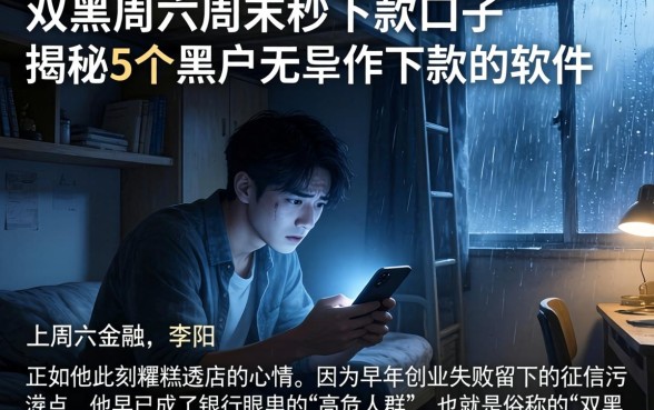 双黑周六周末秒下款的口子，揭秘5个黑户无条件下款的软件