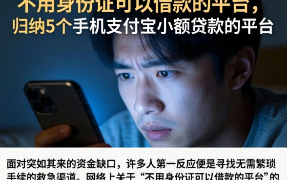 不用身份证可以借款的平台，归纳5个手机支付宝小额贷款的平台