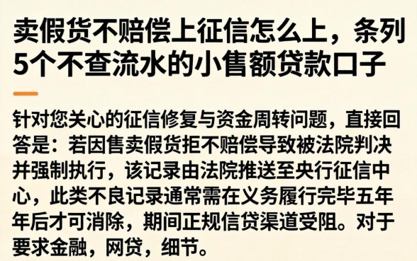 卖假货不赔偿上征信怎么上，条列5个不查流水的小额度贷款口子