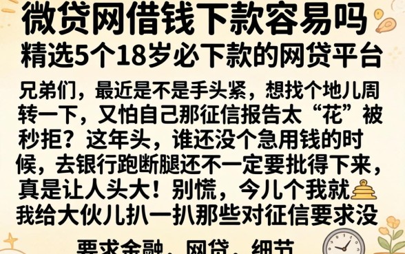 微贷网借钱下款容易吗，精选5个18岁必下款的网贷平台