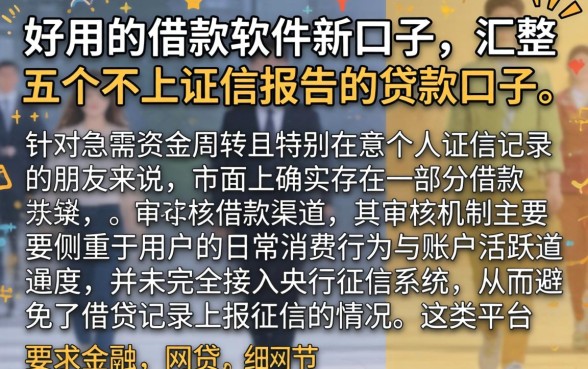 好用的借款软件新口子，汇整五个不上征信报告的贷款口子