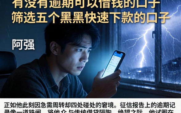 有没有逾期可以借钱的口子，筛选五个黑户快速下款的口子