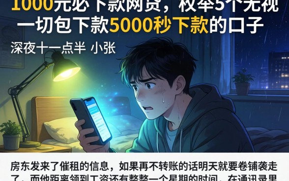 1000元必下款的网贷，枚举5个无视一切包下款5000秒下款的口子